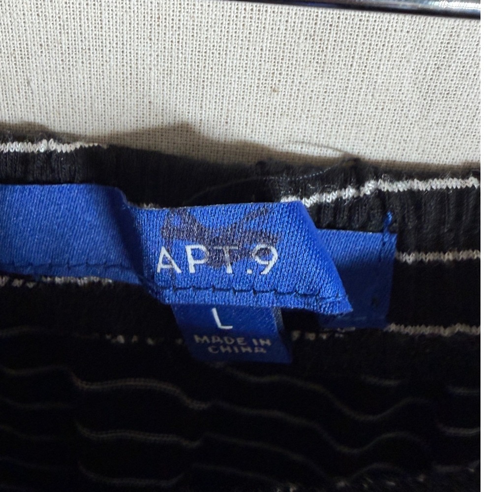 New Apt. 9 Stripped Asymmetrical Skirt size‎ Large Black/White - Picture 2 of 11